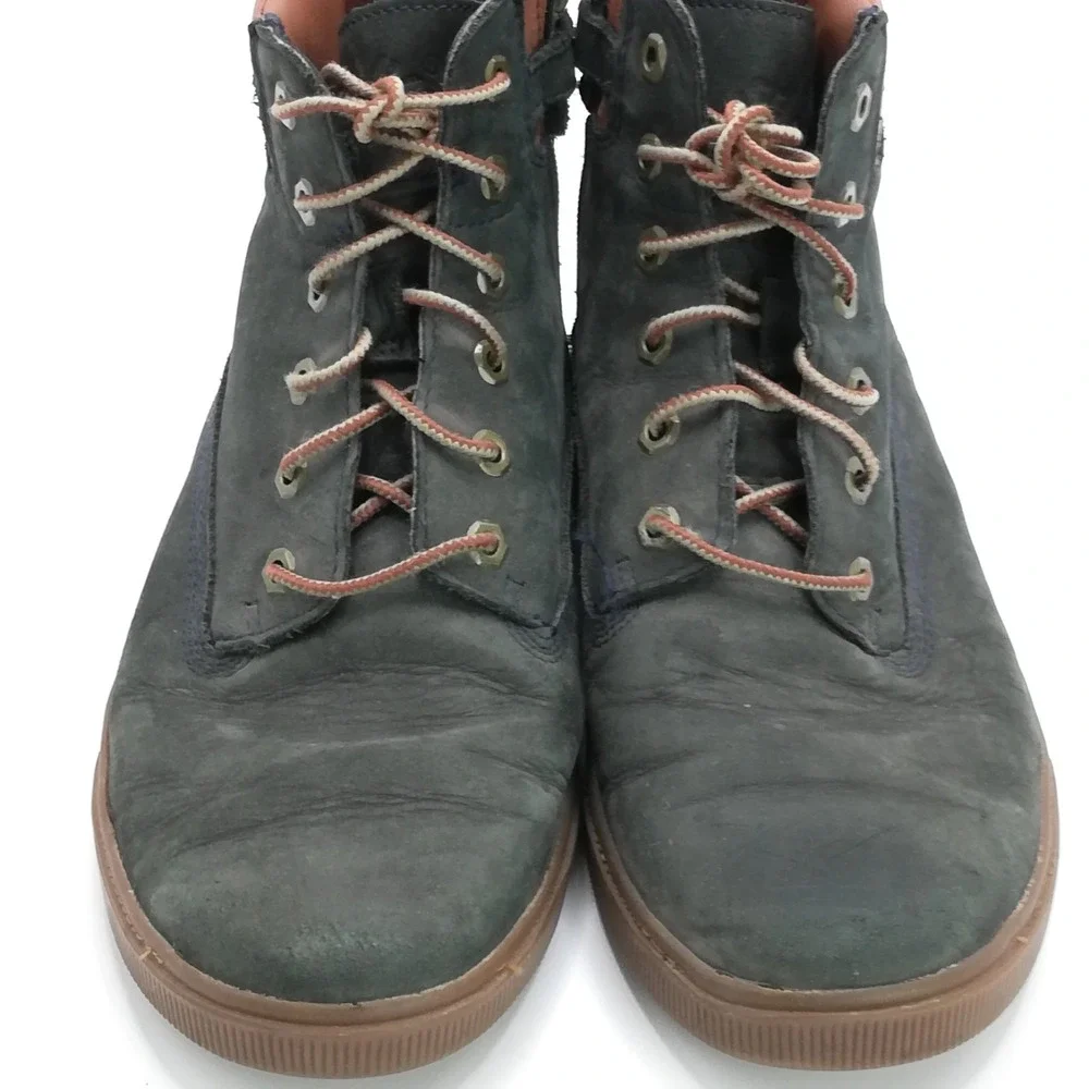 Timberland Boots Boys Shoes Suede Leather Green Lace Up Slim‎ Cupsole 6